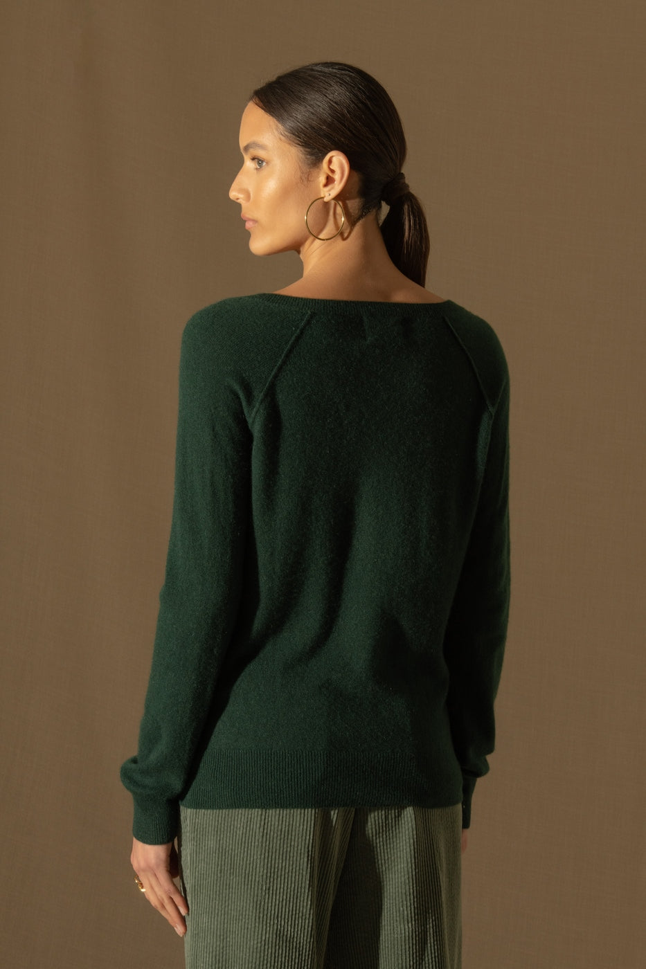 Jersey con Cuello de Pico Penelope - Ciprés