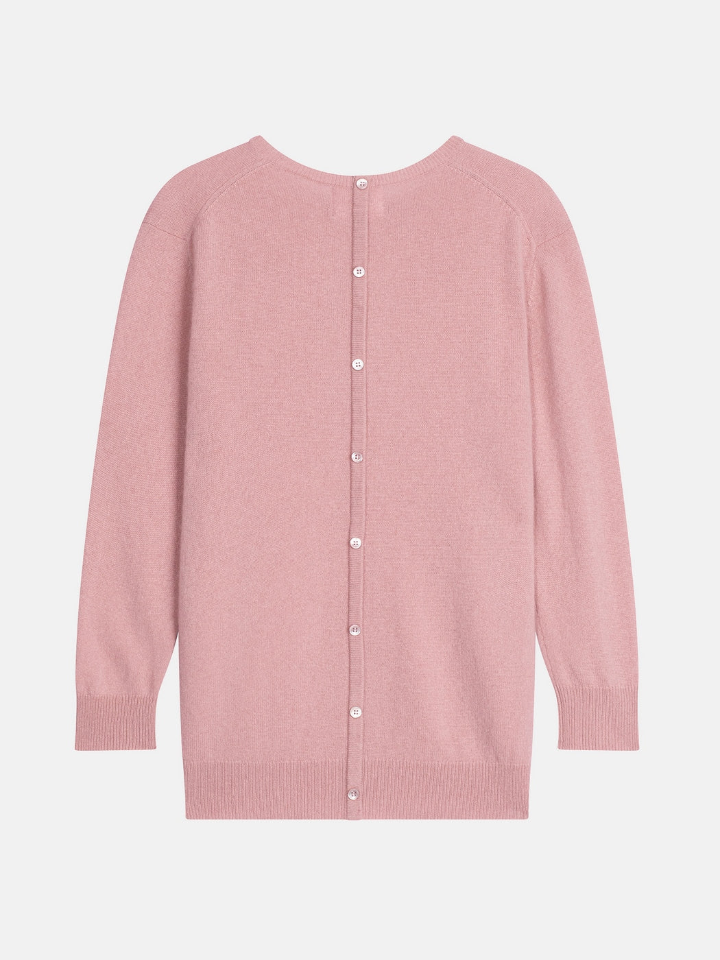 Jersey Cuello Redondo Abotonado en la Espalda Vanessa - Madera De Rosa