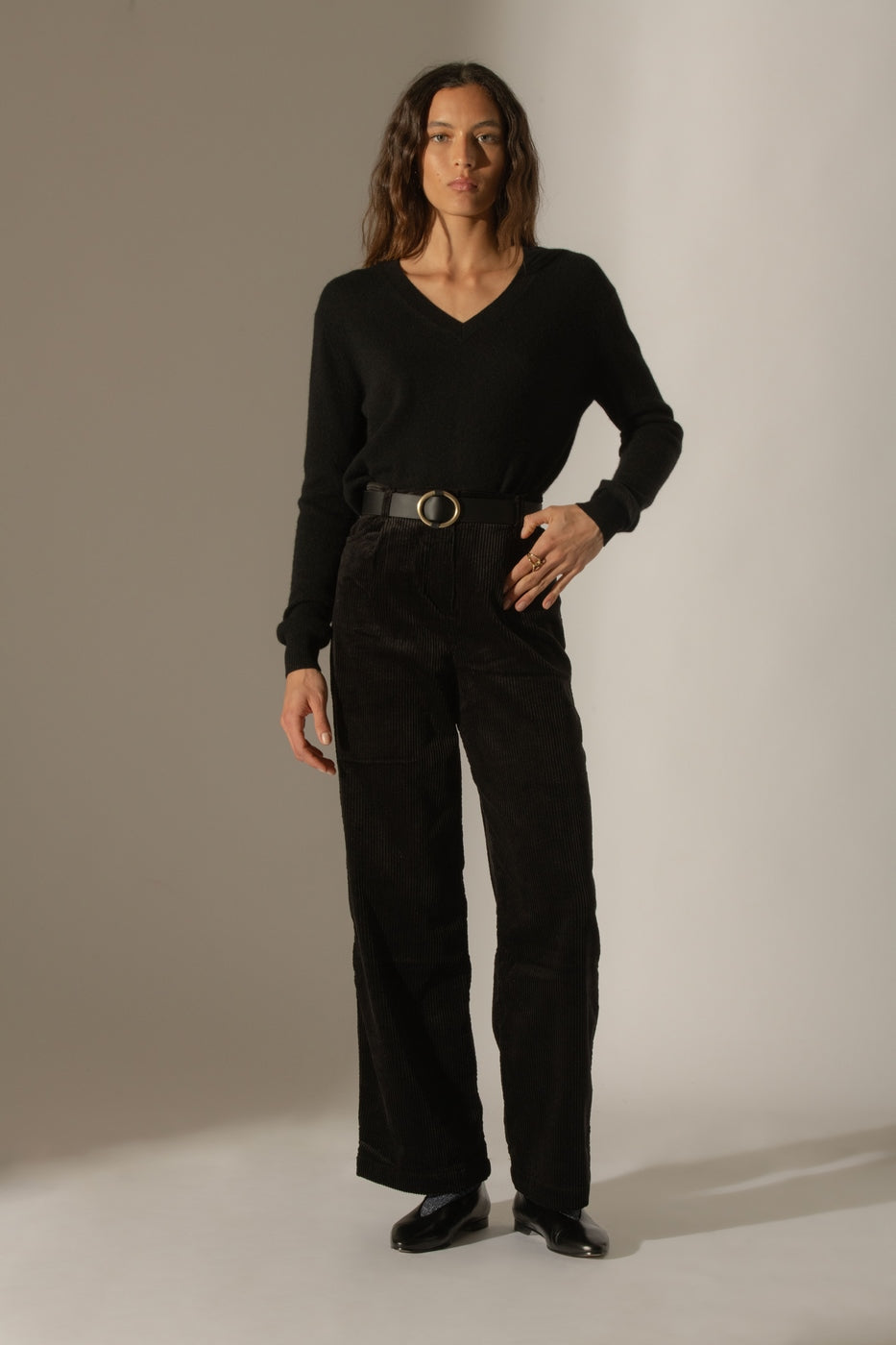 Pull Col V Kalie - Noir