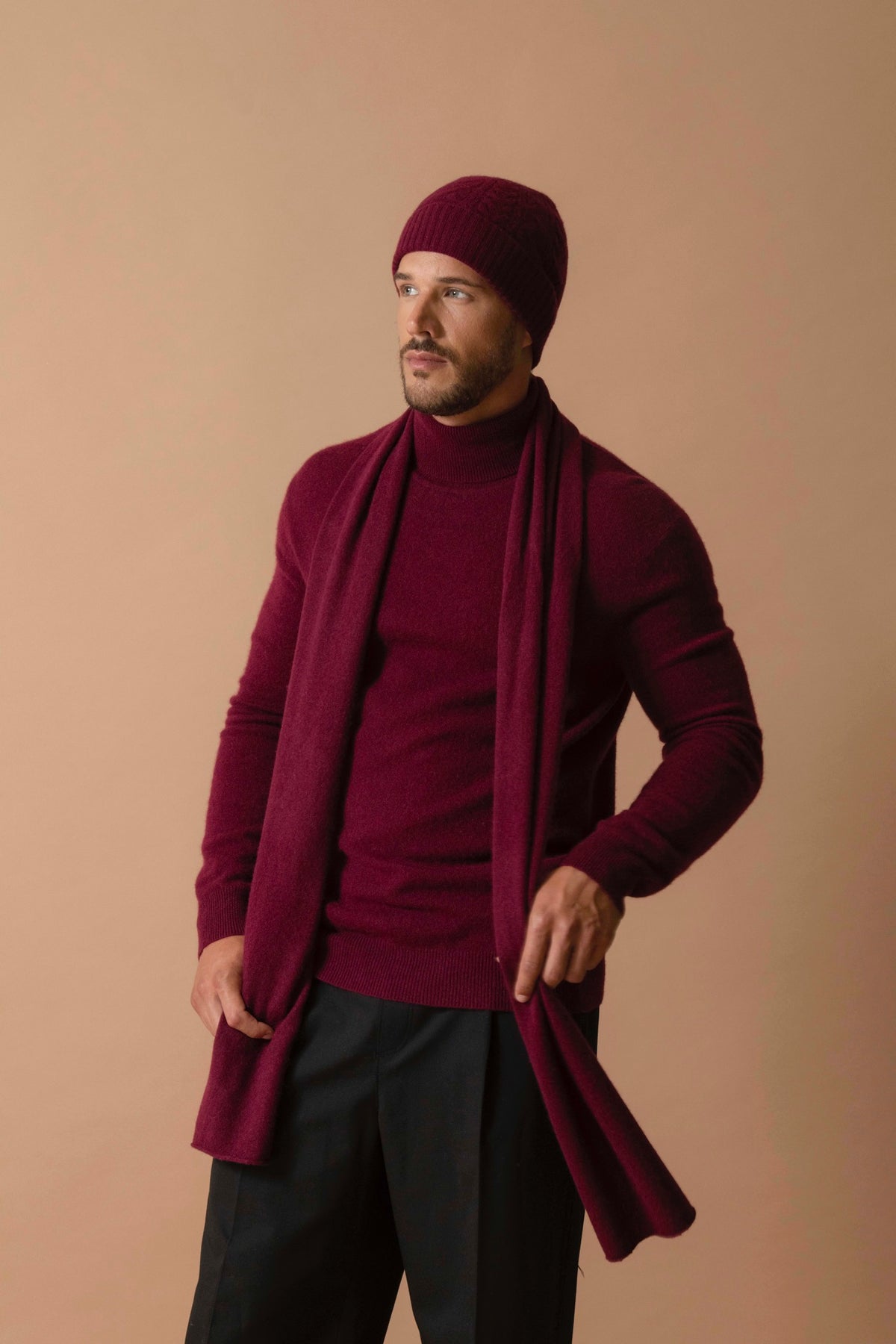 Pull Col Roulé Trevor - Bordeaux