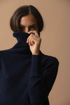 Roll Neck Jumper - Tracy - Navy