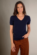 Efimia V-Neck T-Shirt - Navy