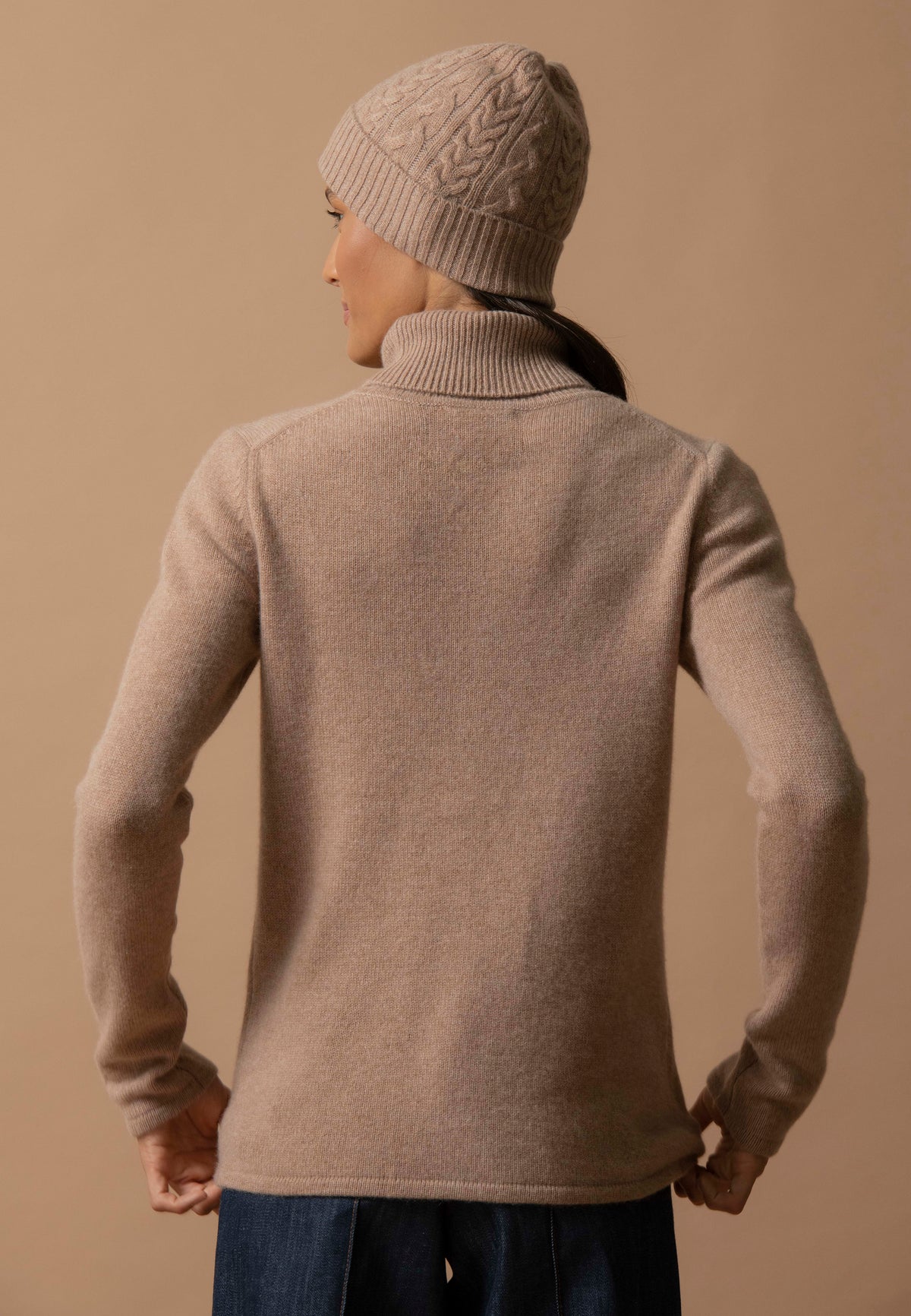 Mütze 4-fädig Popi – Camel Meliert