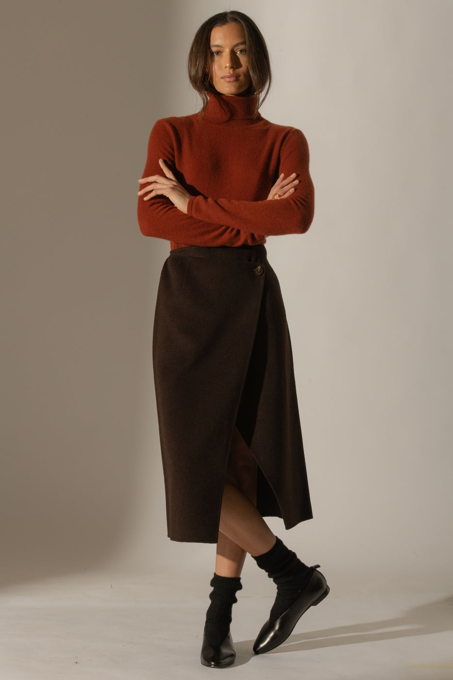 Pull Col Roulé Ashley - Écureuil