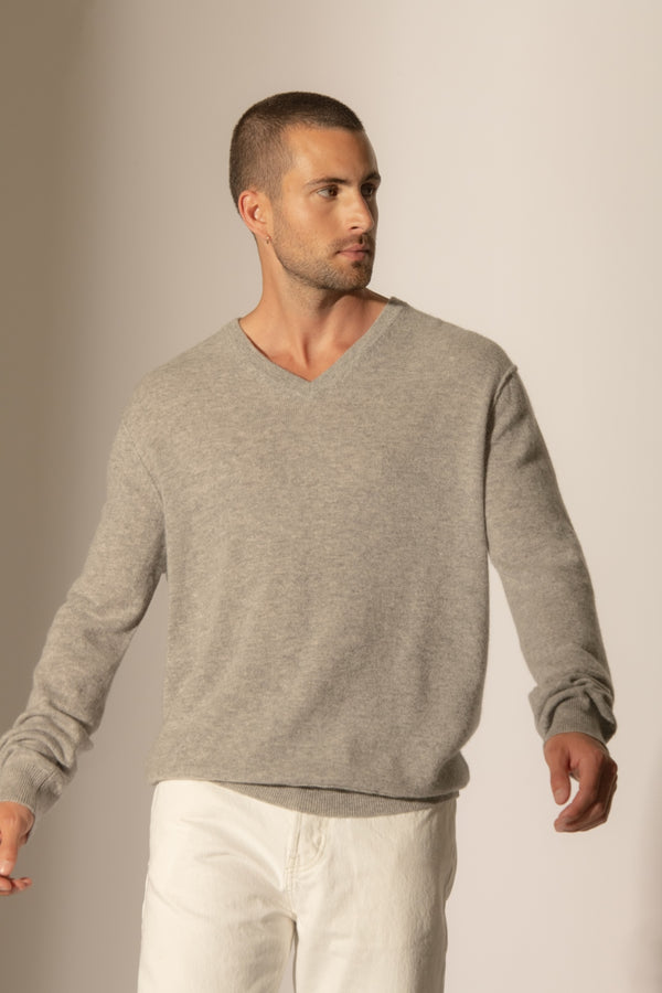Pull Col V Lorenzo - Nuage Chiné