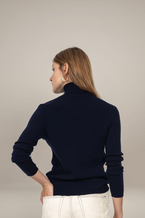 Pull Col Roulé Elly - Marine