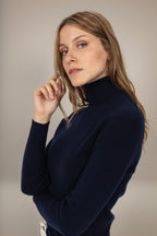 Elly Roll-Neck Jumper - Navy