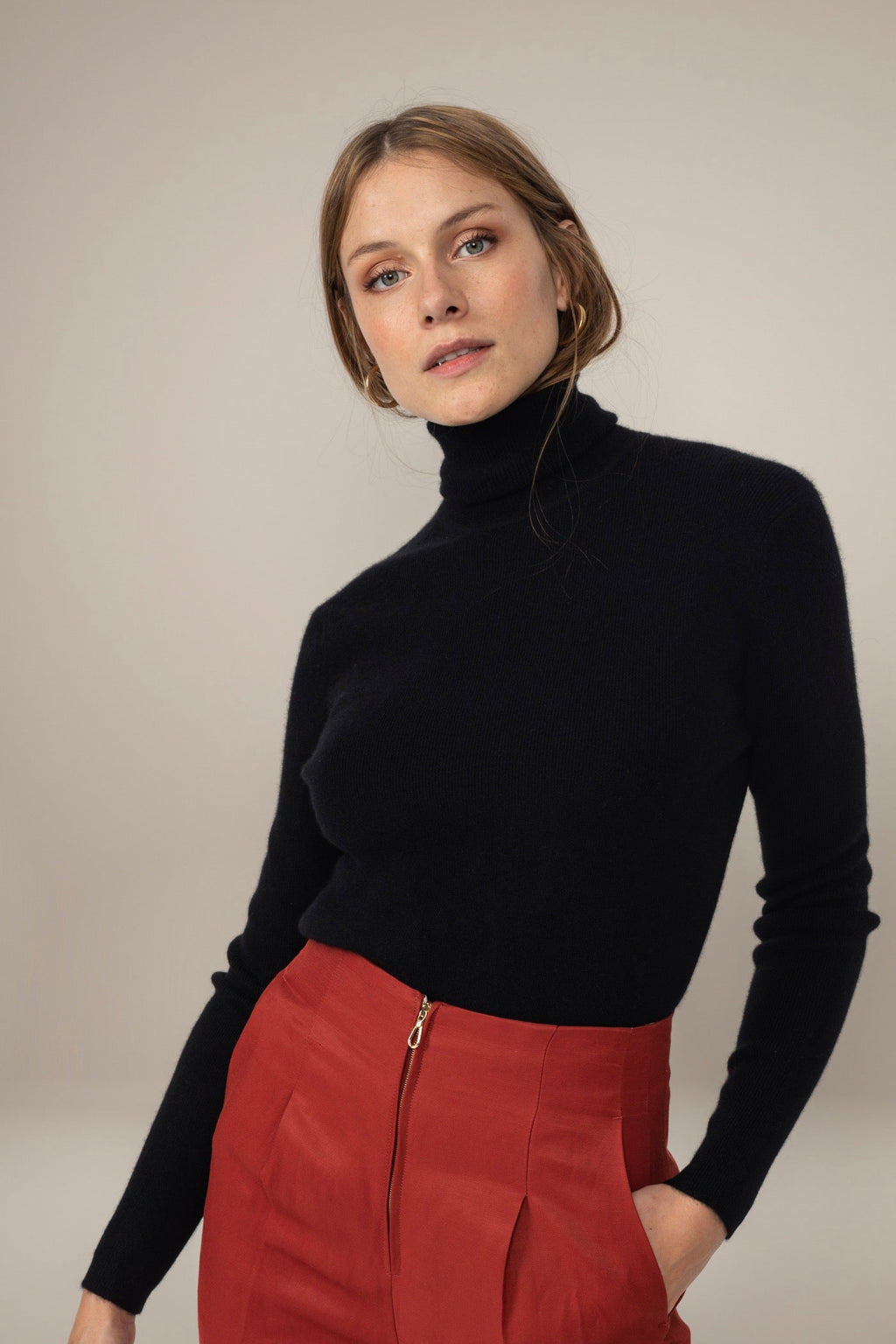 Pull Col Roulé - Elly - Noir