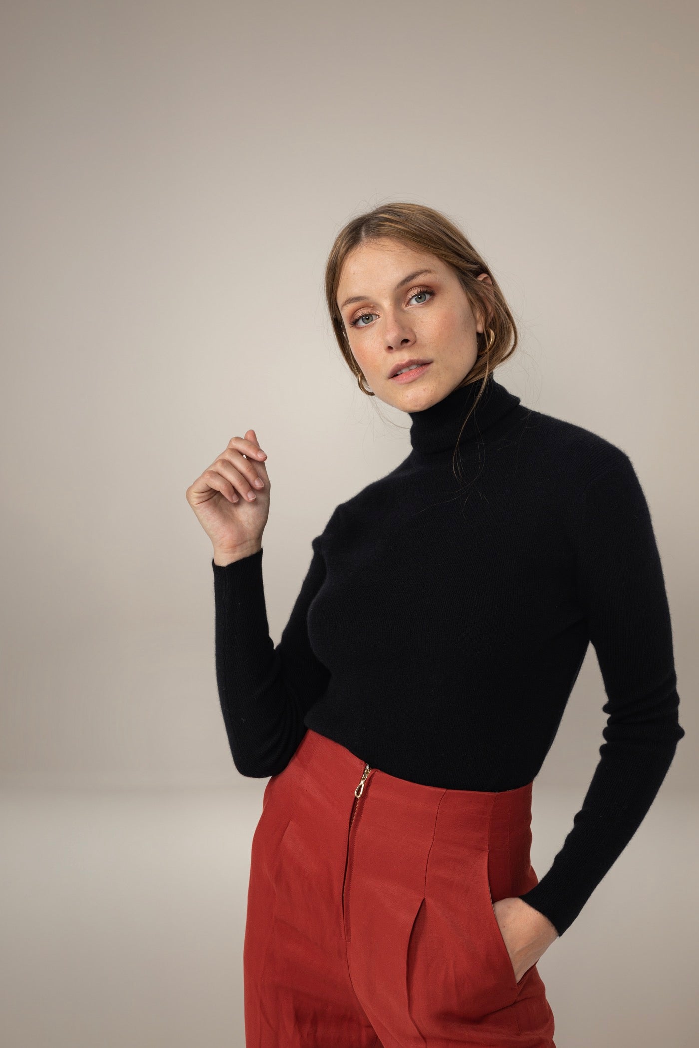 Pull Col Roulé - Elly - Noir