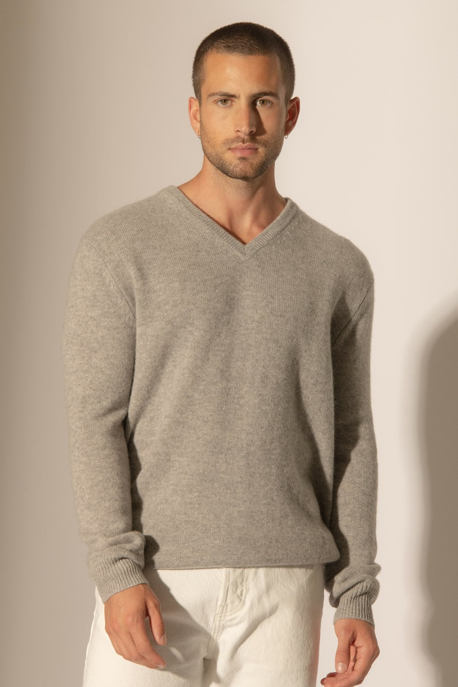 Pull Col V 4 Fils - Enzo - Nuage Chiné