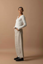 Pull Col V 4Fils Gaby - Ivoire