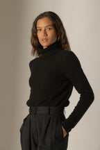 Pull Col Roulé 4Fils Willow - Noir