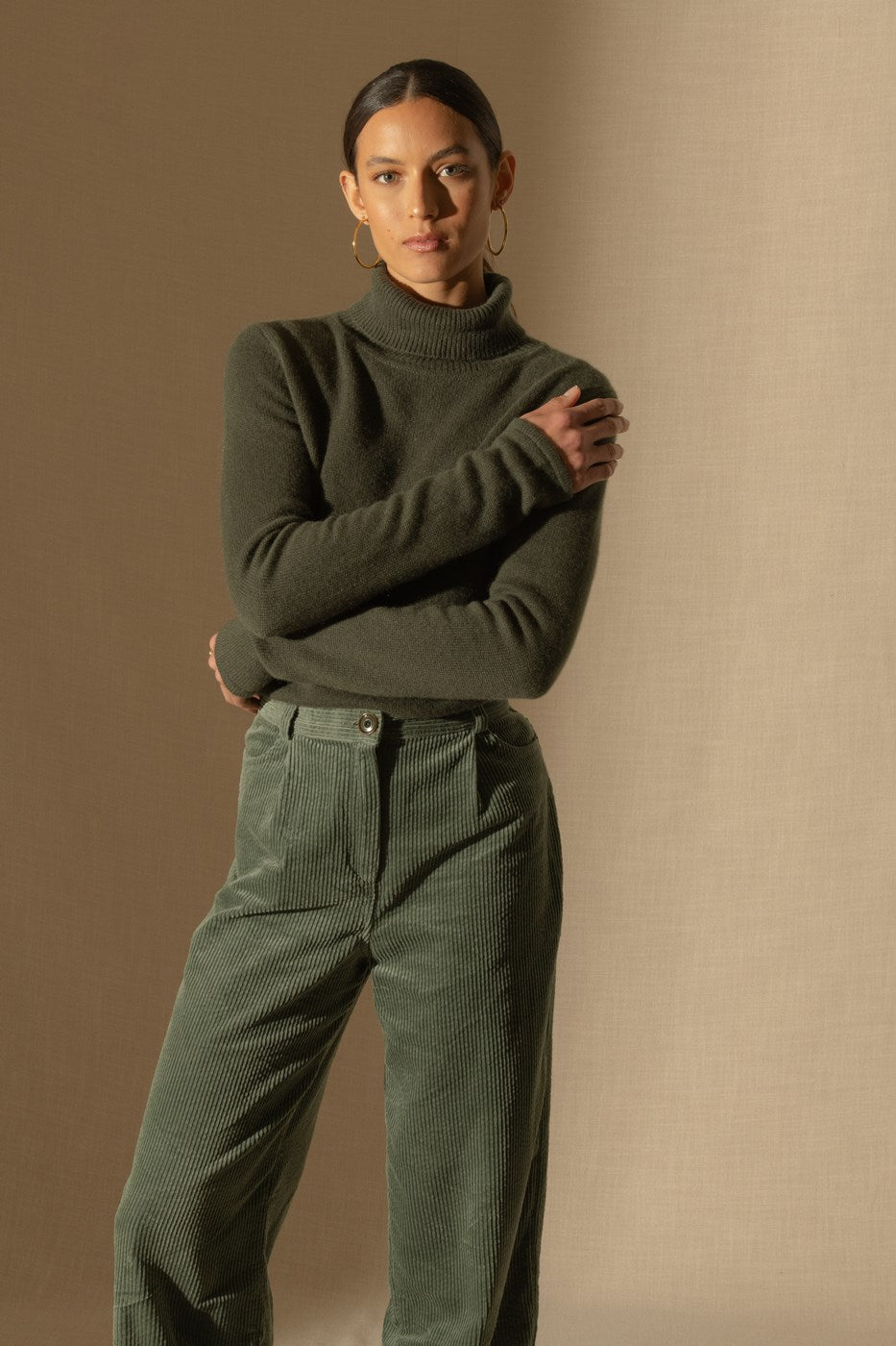 Pull Col Roulé 4Fils Willow - Kaki