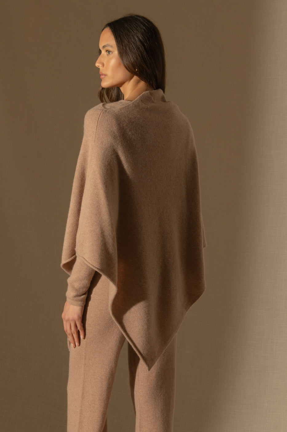 Georgia 4-Ply Poncho - Heather Camel