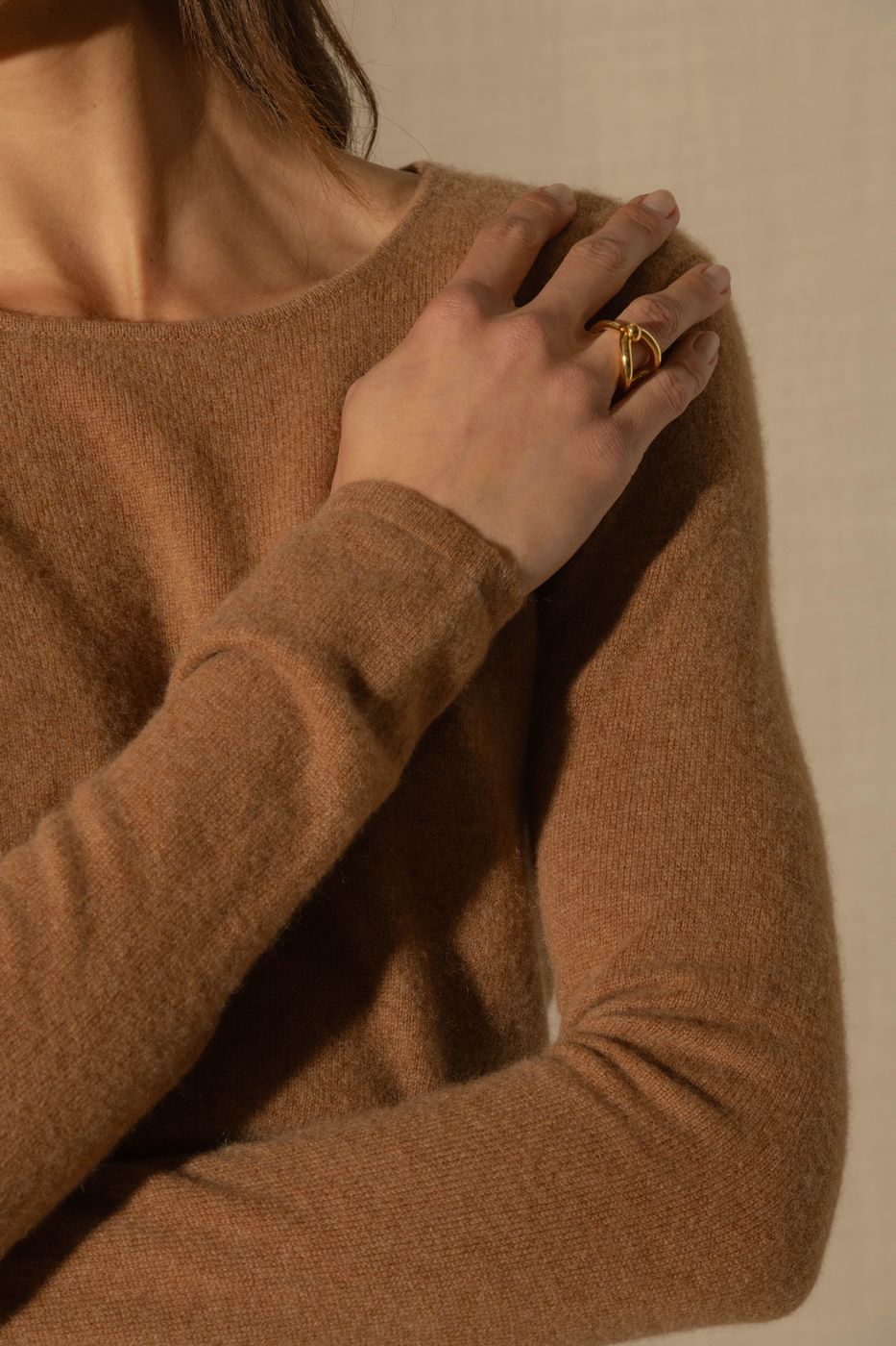 Oprah Crew Neck Jumper - Hazelnut