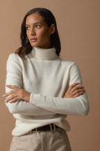 Pull Col Roulé 4Fils Willow - Neige