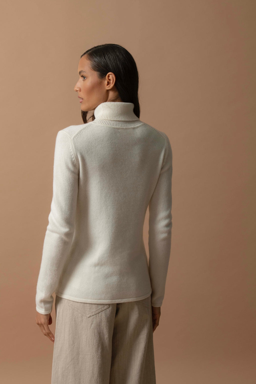 Pull Col Roulé 4Fils Willow - Neige