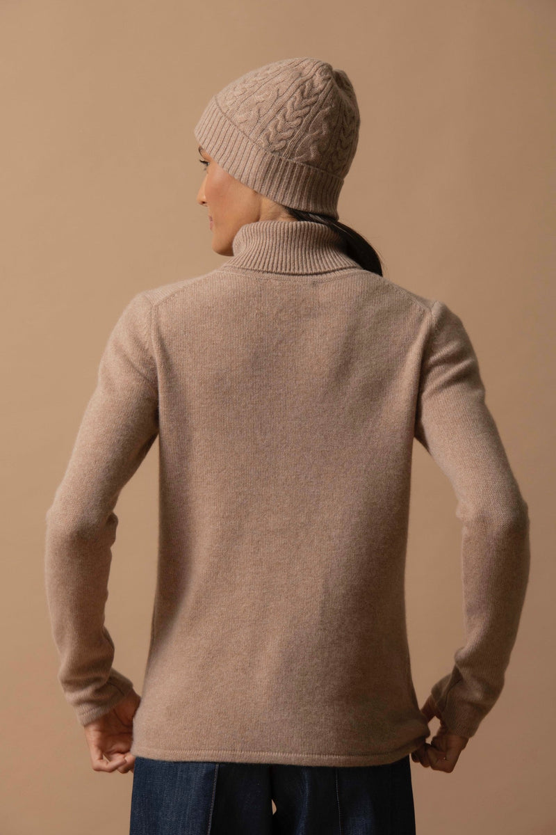 Pull Col Roulé 4 Fils - Willow - Camel Chiné