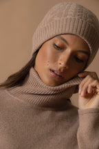 Pull Col Roulé 4Fils Willow - Camel Chiné