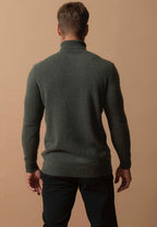 Pull Col Roulé 4 Fils Marius - Kaki Chiné
