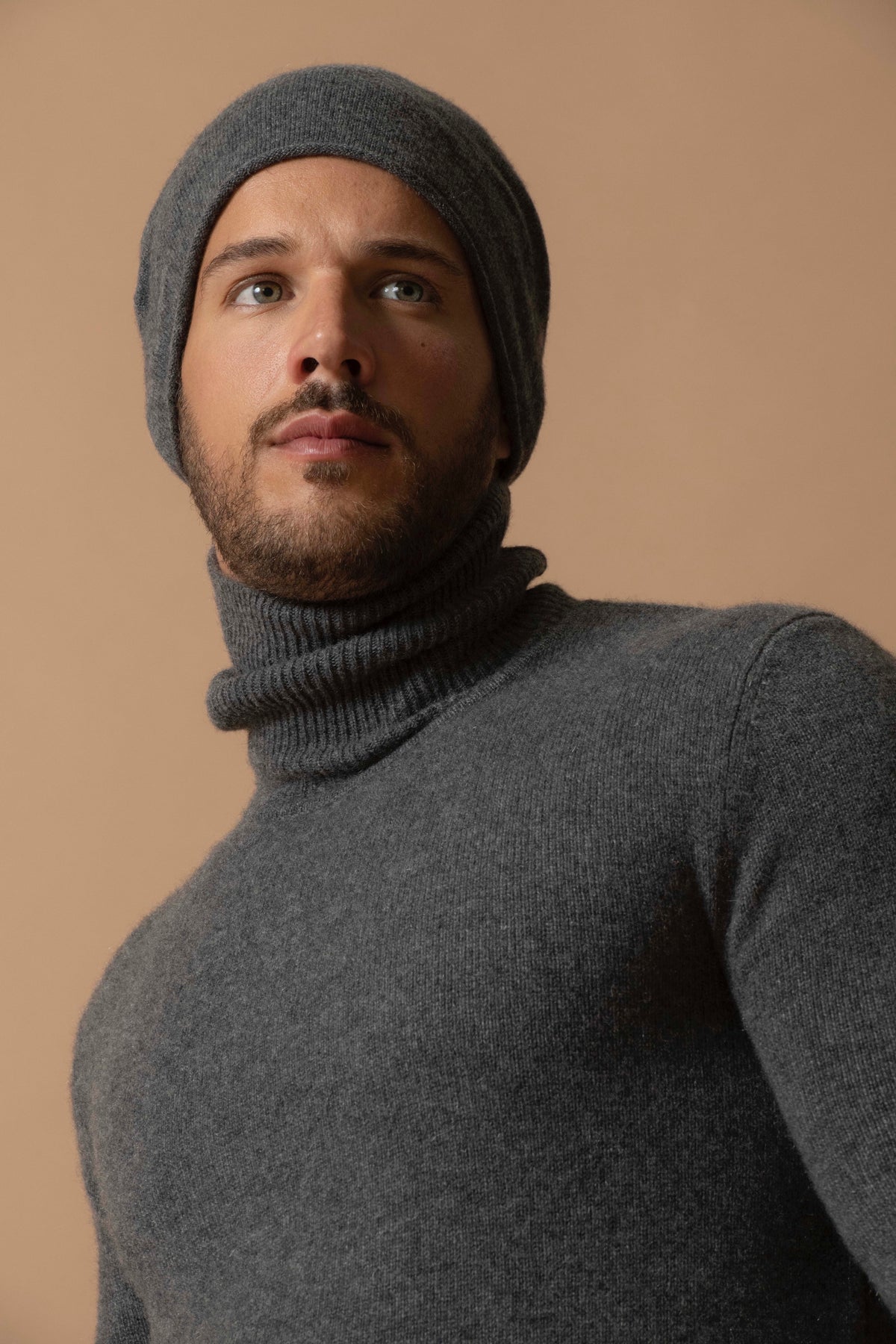 Maglione Collo Alto 4 Fili Marius - Antracite Melange