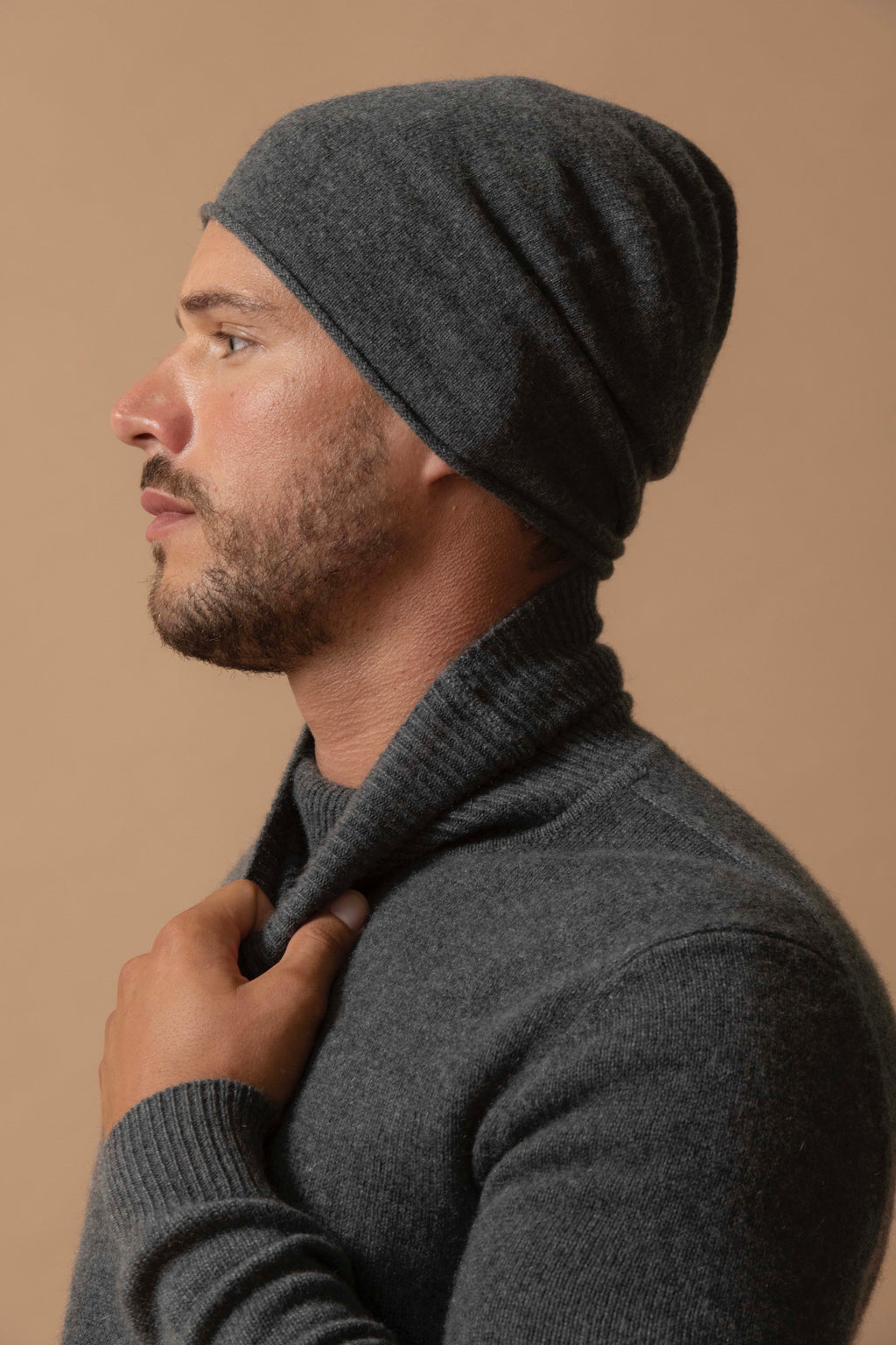 Maglione Collo Alto 4 Fili Marius - Antracite Melange