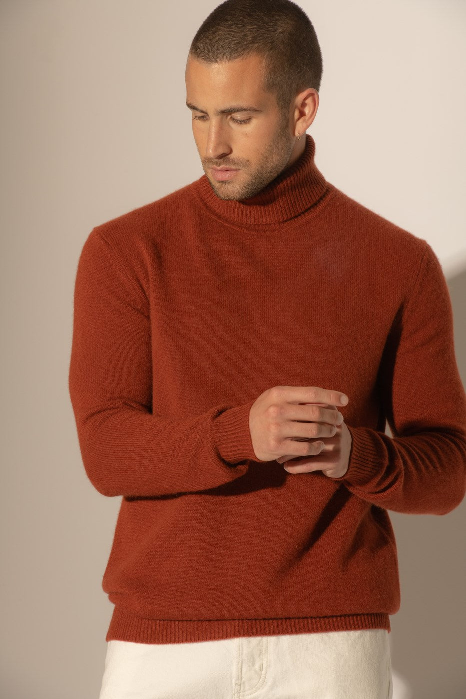 Pull Col Roulé 4 Fils Marius - Écureuil