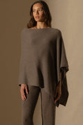 Poncho 4 Fils Georgia - Taupe Chiné