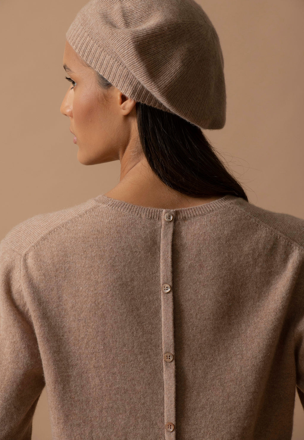 Beret 4-splotowy Cloe - Cieniowany karmel