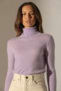 Pull Col Roulé Ashley - Mauve