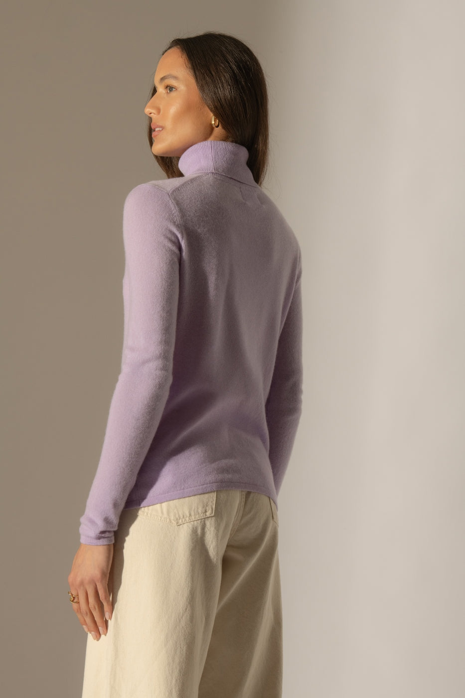 Pull Col Roulé Ashley - Mauve