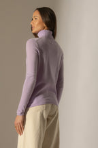 Pull Col Roulé Ashley - Mauve
