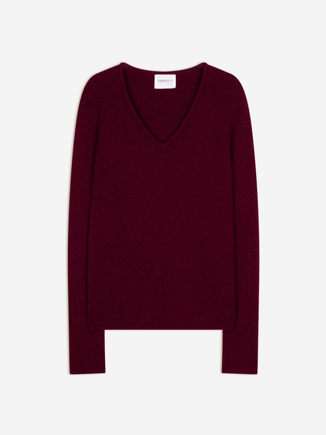 Gaby 4-Ply V-Neck Jumper - Burgundy