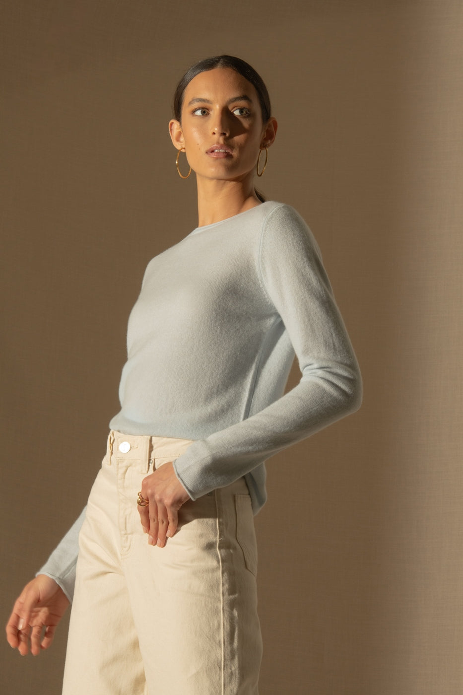 U-Boot-Ausschnitt-Pullover Megan - Eisgrau