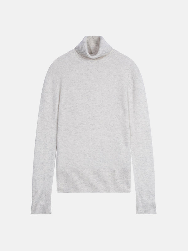 Rollkragenpullover Tracy – Perlgrau Meliert