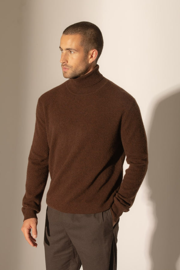 Trevor Roll-Neck Jumper - Coffee