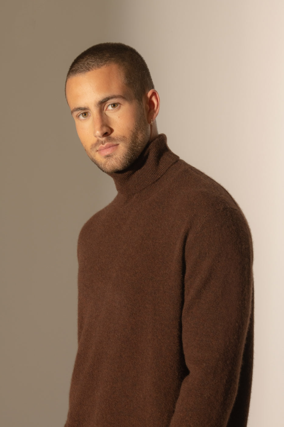 Trevor Roll-Neck Jumper - Coffee