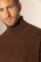 Trevor Roll-Neck Jumper - Coffee