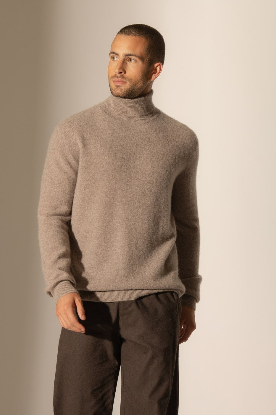 Maglione Dolcevita Trevor - Caribou Melange