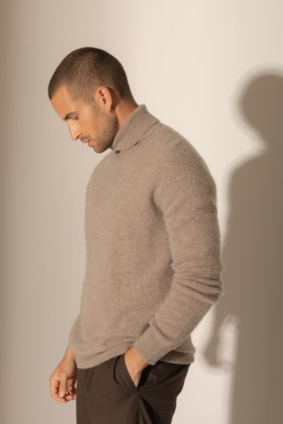 Maglione Dolcevita Trevor - Caribou Melange