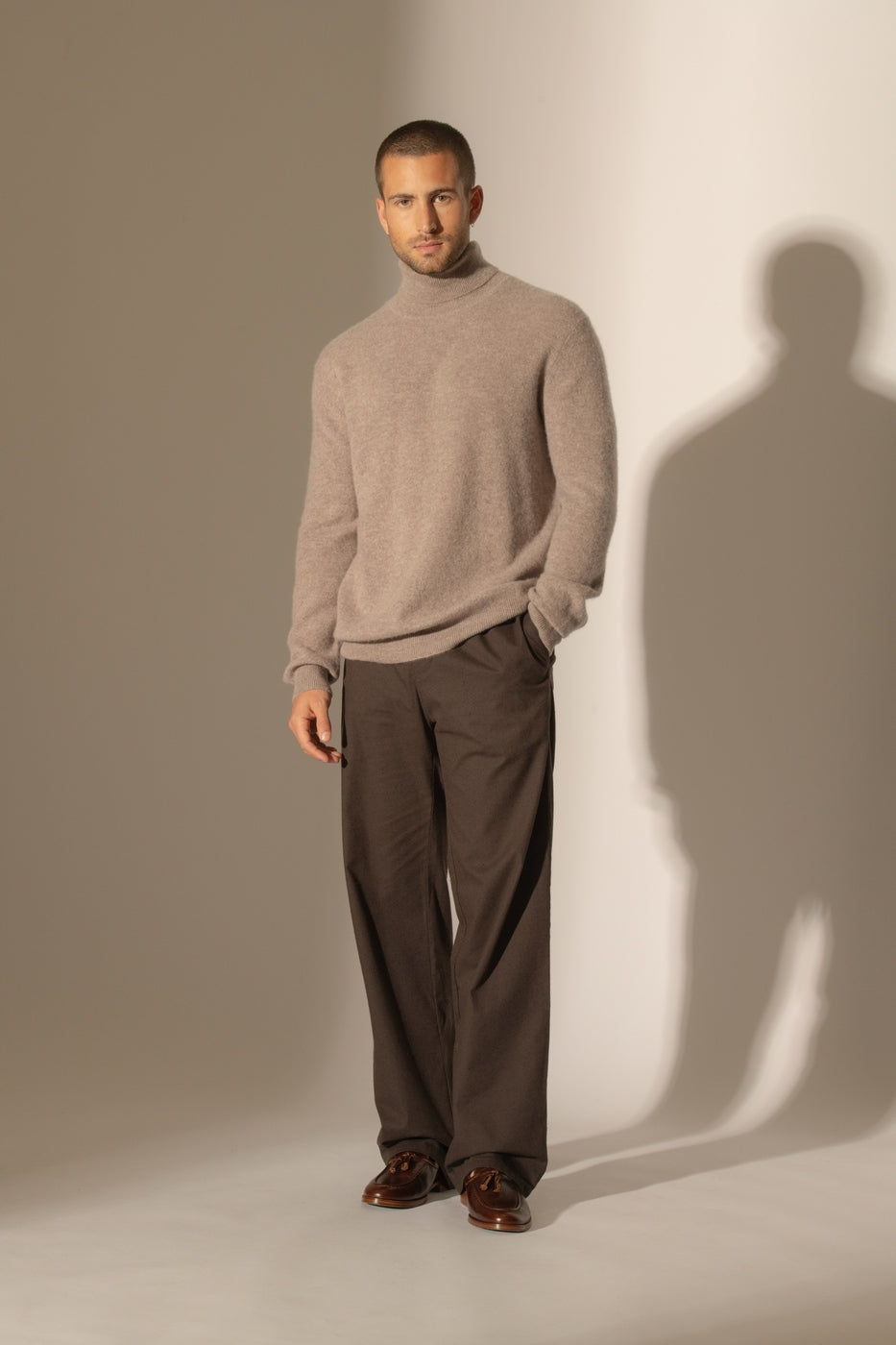 Maglione Dolcevita Trevor - Caribou Melange