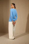 Trui Met Ronde Hals En Knoopjes Op De Rug Vanessa - Babyblauw