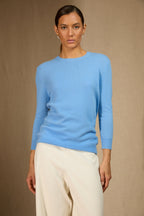 Trui Met Ronde Hals En Knoopjes Op De Rug Vanessa - Babyblauw