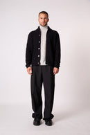 4-Thread Buttoned Shawl Collar Jacket - Gilmour - Black