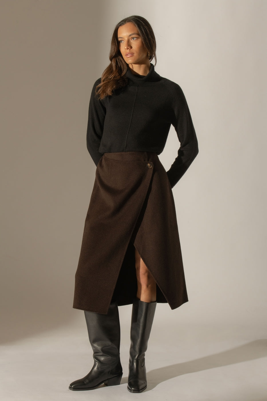 Carrick Roll-Neck Jumper - Black