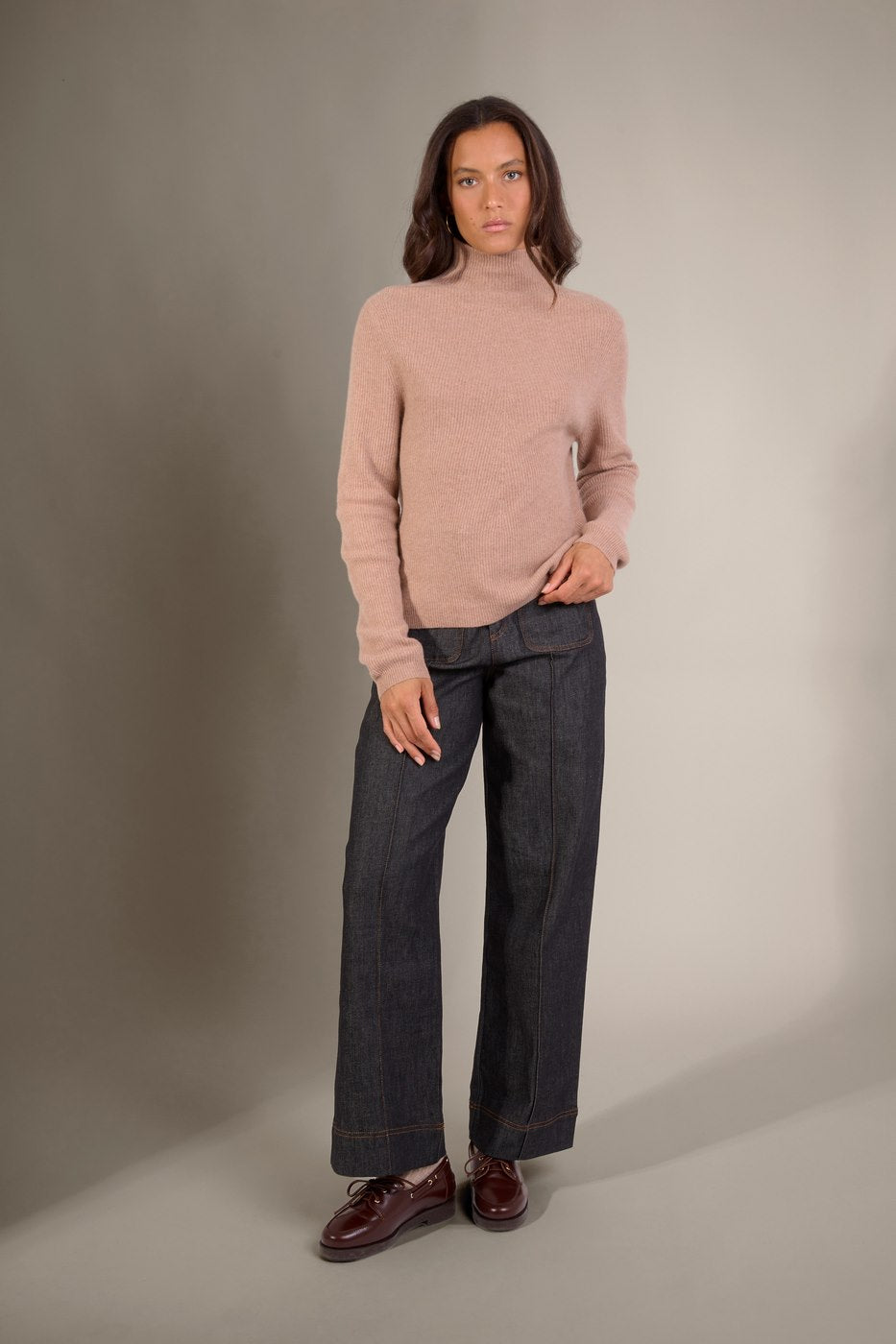 Jersey de Cuello Alto - Ruby - Camel Jaspeado
