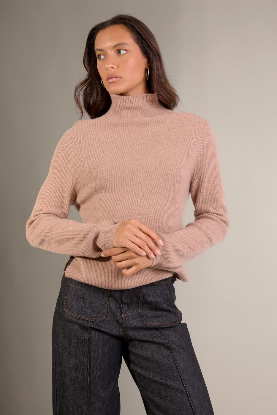 Jersey de Cuello Alto - Ruby - Camel Jaspeado