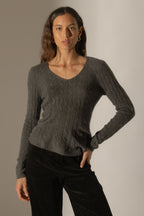 Pull Col V 4Fils Salome - Anthracite Chiné