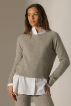 Jersey 4 Hilos Cuello Redondo - Lila - Cloud Heather