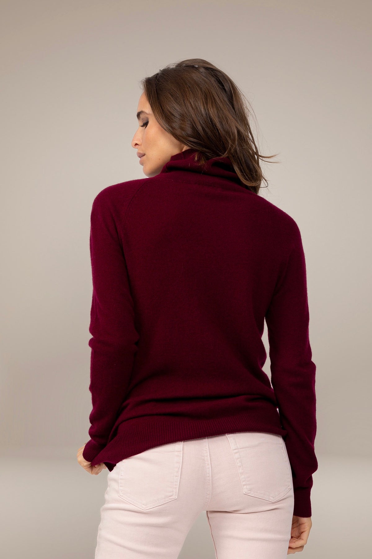 Carrick Roll-Neck Jumper - Burgundy